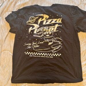 Black Toy Story Pizza Planet Graphic T-Shirt